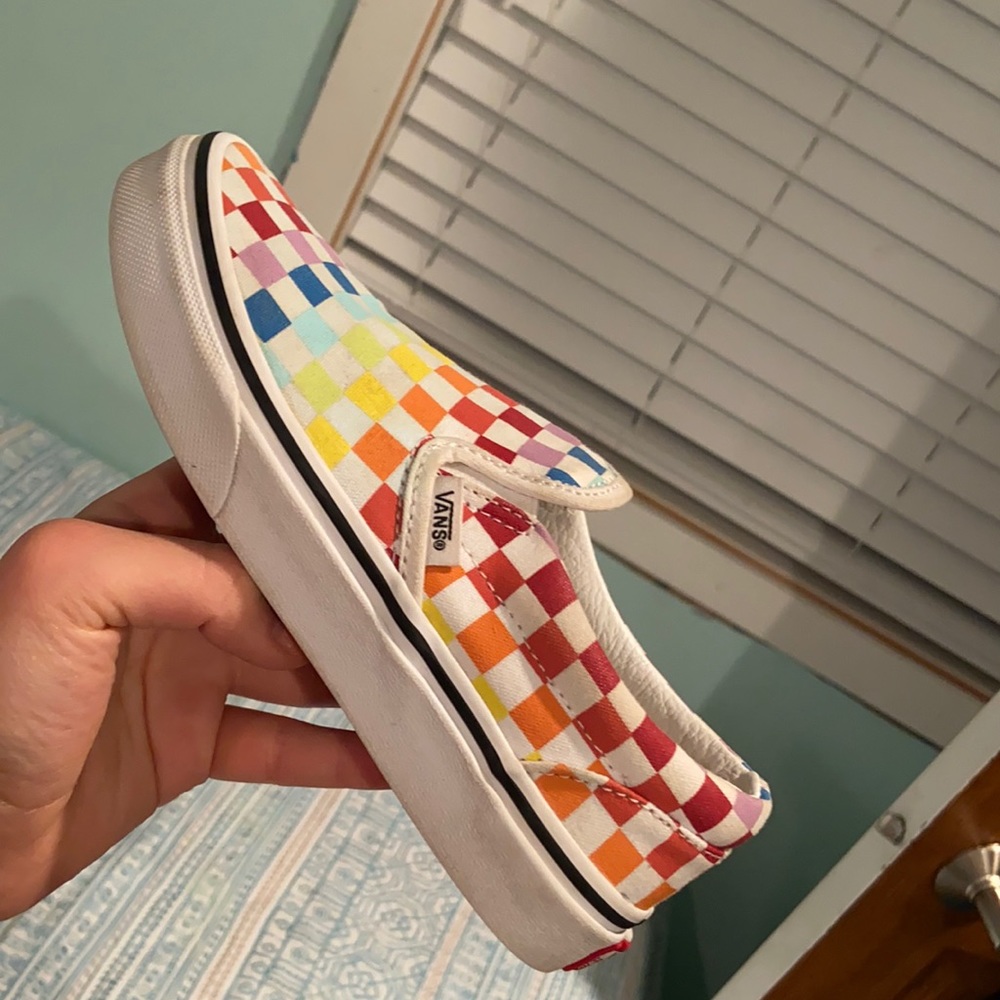Girls size 2 (US) Rainbow Slip-On Vans